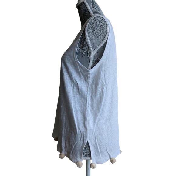 J Crew Linen Pom-Pom Tank Top Sleeveless Size M NWOT - Picture 3 of 8